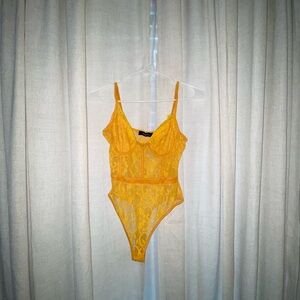 NAADAM Yellow Lace Bodysuit